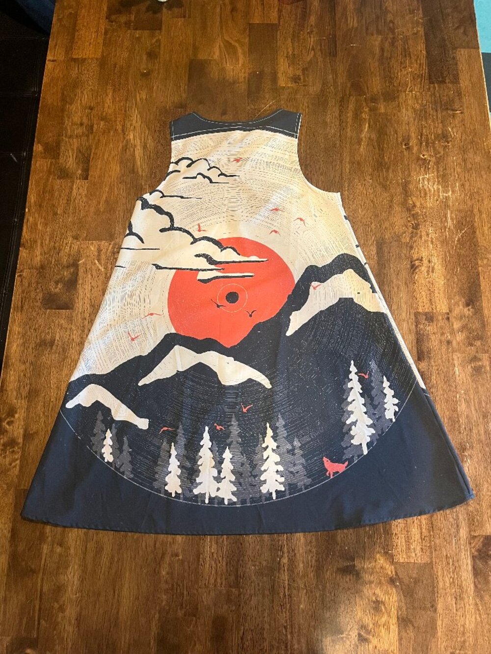 A line art scene dress